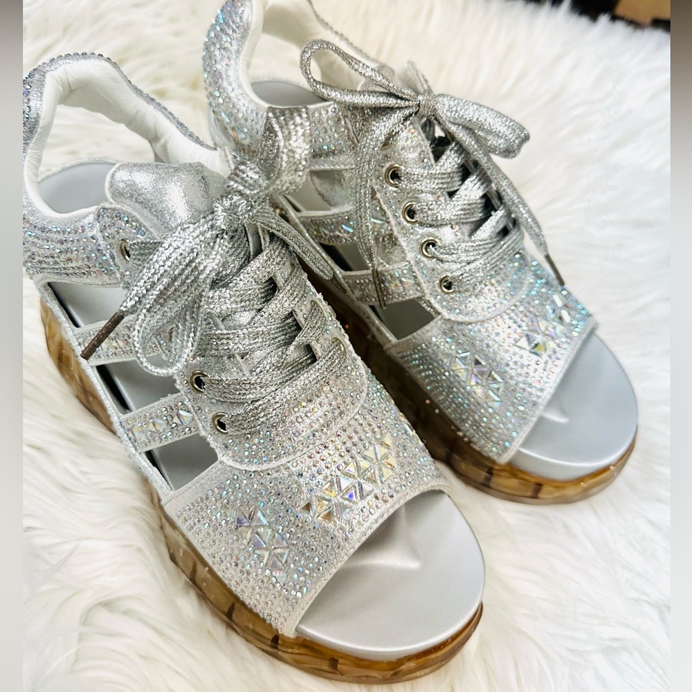 Anthony Wang Chunky Silver Gem Sandal - Picture 3 of 6